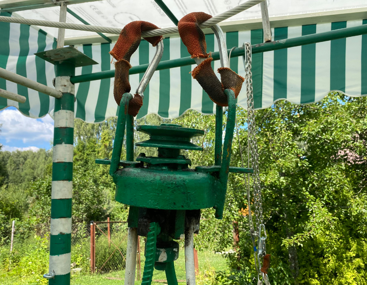 Пример крепления подшипника на канат