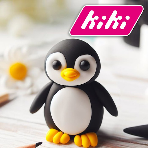 Милый пингвин из воздушного пластилина