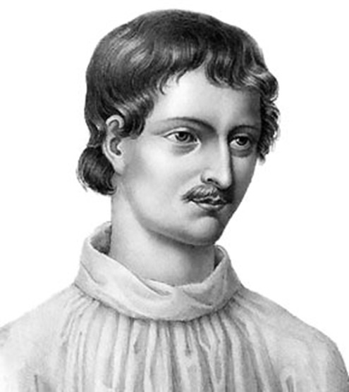 Джордано Бруно на современной копии гравюры начала XVIII века (изображение из открытых источников)