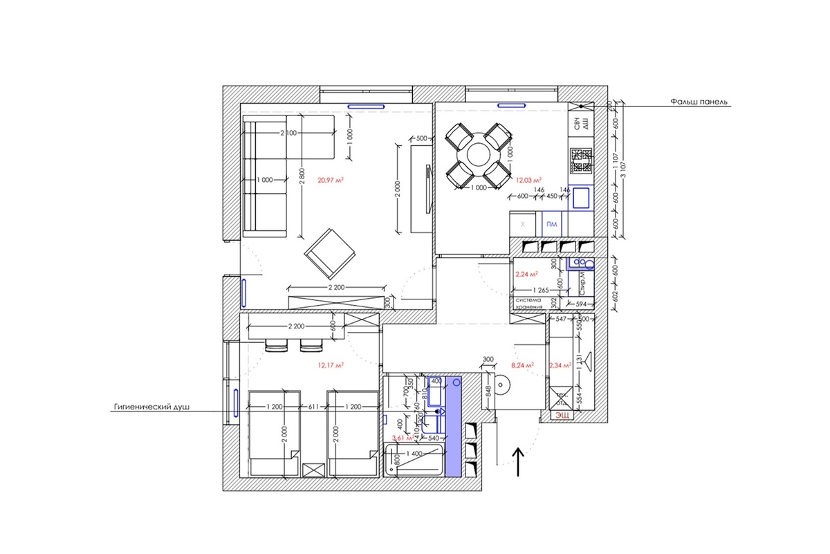 Планировочное решение и расстановка мебели