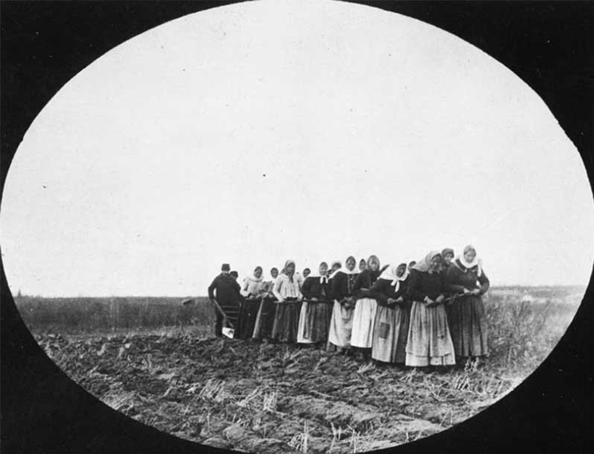 Женщины-духоборы в Канаде, 1899 год.