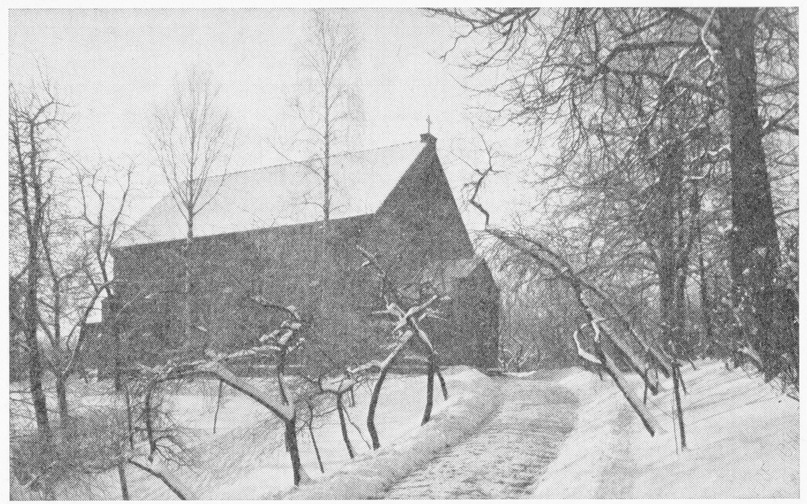 Маленькая старолютеранская кирха зимой. Фотограф Курт Фрерихман.