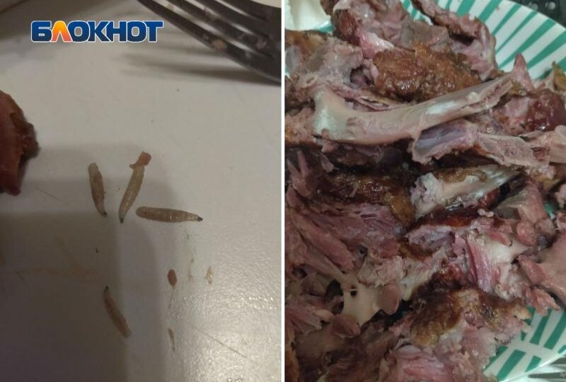 Гигантские жирные черви поселились в мясе в магазине Волжского