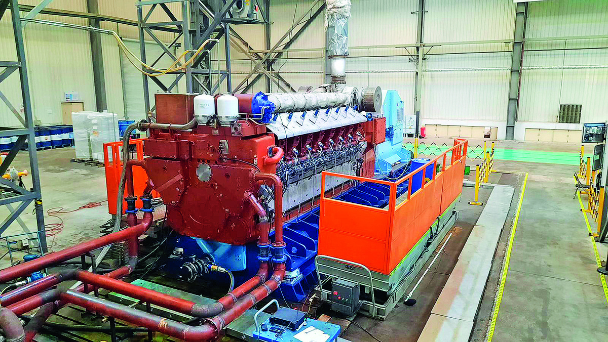 Рис. 1. Газопоршневой энергоблок 4000GF70-T на испытательном стенде