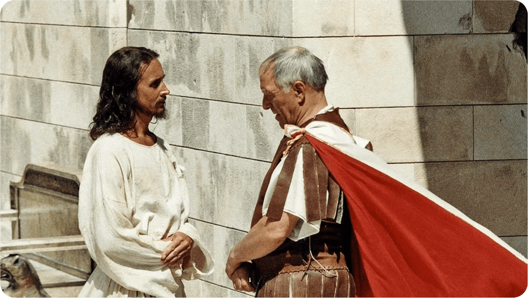 Понтий Пилат и Иешуа. Кадр из телесериала "Мастер и Маргарита"