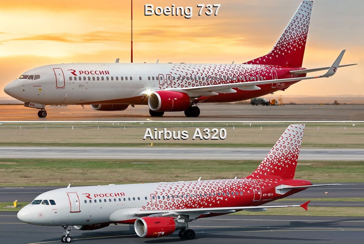 На фото: Boeing 737 и Airbus A320. Как отличить самолеты: 7 главных отличий.