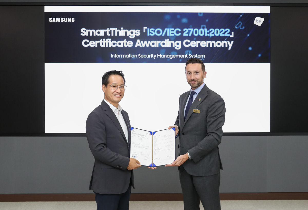 Получения представителя samsung сертификата ISO 27001