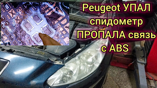 Peugeot не работает ABS и спидометр. Блок ABS не выходит на связь.