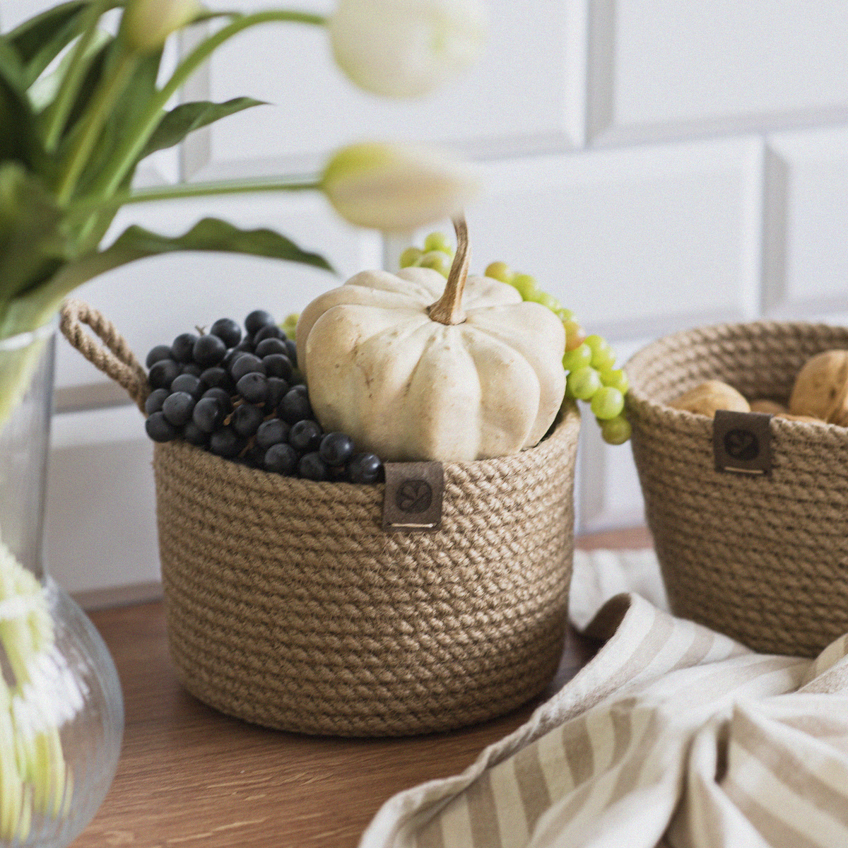 Корзина из джута маленькая