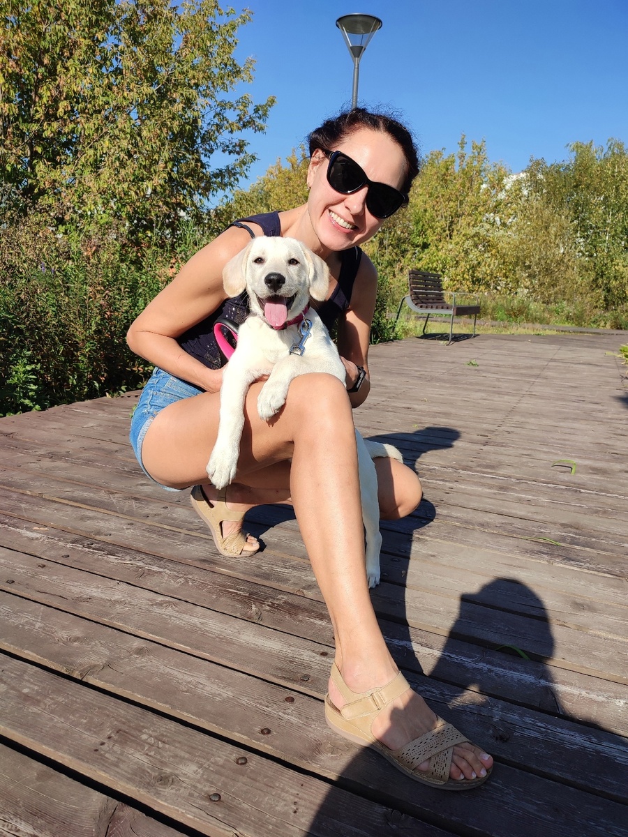 Джеки 3 месяца. Наша первая прогулка