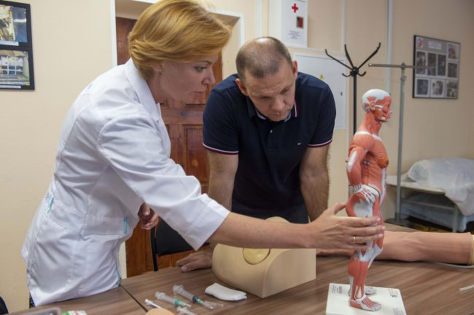 Иван Вагнер на медицинской тренировке. Фото: пресс-служба ЦПК им. Ю.А. Гагарина