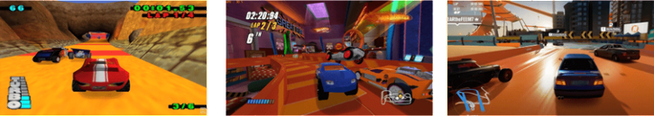 Слева направо: Hot Wheels: Turbo Racing (1999), Hot Wheels: Beat That! (2007), Forza Horizon 3 (2016)  📷
