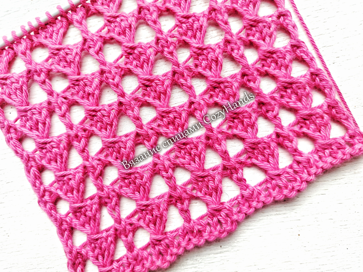 Узор спицами как крючком