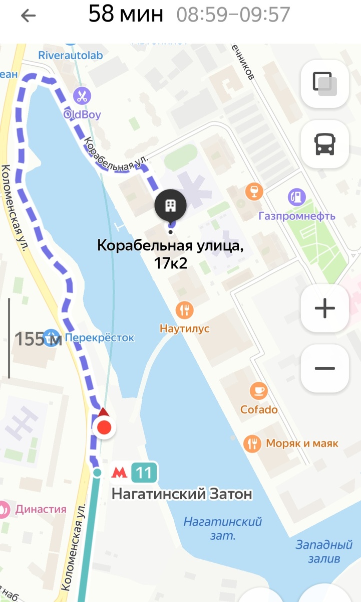 Вот же белая полоска через озеро.