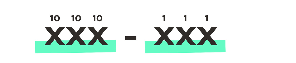 10*10*10 - 1*1*1 = 999