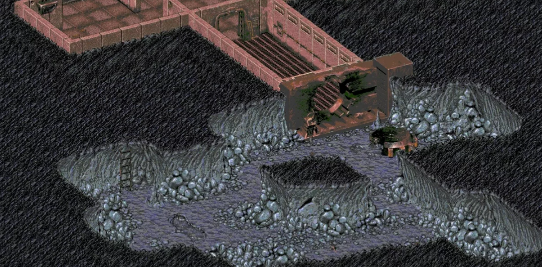 Вход в Убежище 15. Скриншот из игры Fallout