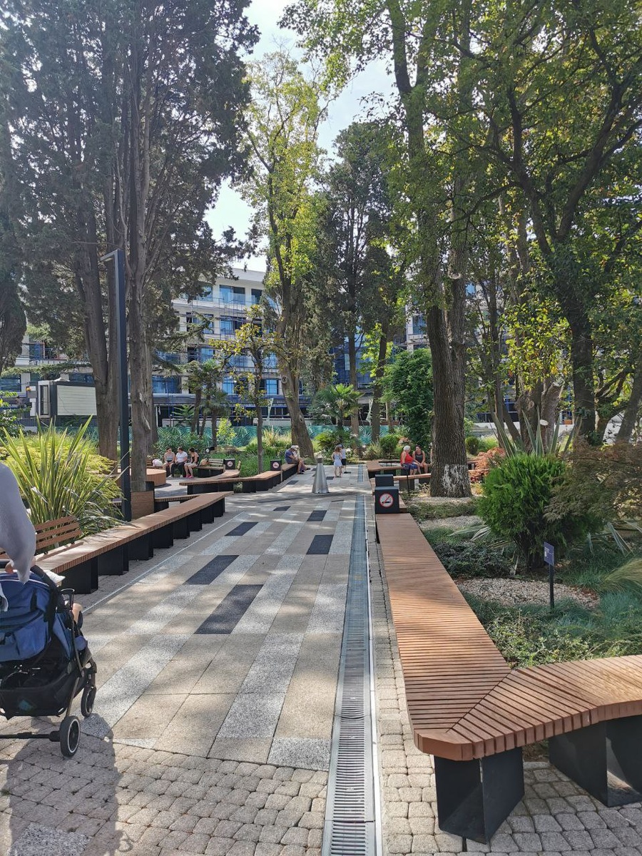 Зона отдыха среди деревьев