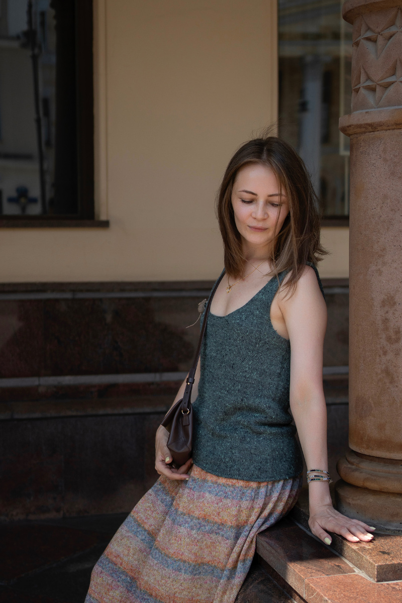 Пряжа, из которой связан топ Casagrande Silk Tweed