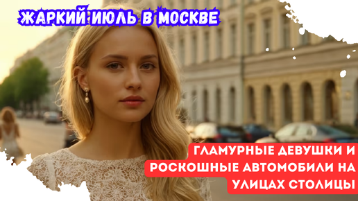 Жаркий Июль в Москве: Гламурные Девушки и Роскошные Автомобили на Улицах Столицы
