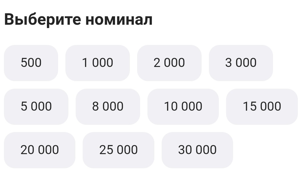 Номинал подарочных сертификатов Вайлдберриз