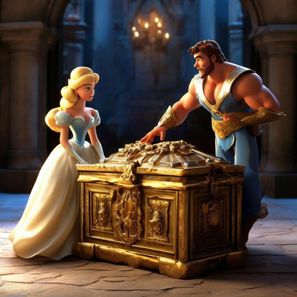 Жила-была принцесса Золушка, которая была очень красивой и доброй девушкой. Но ее жизнь была не такой уж и легкой, ведь ее мачеха и две сводные сестры постоянно издевались над ней и заставляли работать до изнеможения.Однажды Золушка услышала о пещере Али-Бабы. Она решила отправиться туда, чтобы найти сокровища и изменить свою жизнь. Но она не знала, как добраться до пещеры, ведь она была спрятана глубоко в горах.Тогда Золушка решила попросить помощи у своего друга, Геракла. Геракл был сильным и умным героем, который всегда помогал людям. Он согласился помочь Золушке и отправился с ней в путь.Они долго шли по горам, пока наконец не добрались до пещеры Али-Бабы. Но когда они подошли к ней, они обнаружили, что дверь заперта на замок. Золушка вспомнила, что ее отец был мастером по замкам, и решила попробовать открыть замок.Она начала работать над замком, но прошло несколько часов, а дверь все еще была закрыта. Тогда Геракл решил попробовать свою силу и ударил в дверь. К его удивлению, дверь открылась, и они вошли в пещеру.Внутри пещеры было множество сокровищ, но Золушка знала, что ей нужно быть осторожной, чтобы не потерять их. Она начала собирать сокровища, а Геракл стоял на страже.Но вдруг они услышали шум снаружи. Это были разбойники, которые хотели украсть сокровища из пещеры. Золушка и Геракл решили бежать, но они не могли уйти без сокровищ.Тогда Геракл предложил использовать Змея Горыныча, чтобы убежать от разбойников. Они сели на Змея Горыныча и полетели высоко в небо. Разбойники попытались догнать их, но Змей Горыныч был слишком быстрым.Наконец, они добрались до замка Золушки. Там они спрятали сокровища и выгнали мачеху и сводных сестёр.С тех пор Золушка жила счастливо в своем замке, а Геракл стал ее бойфрендом.