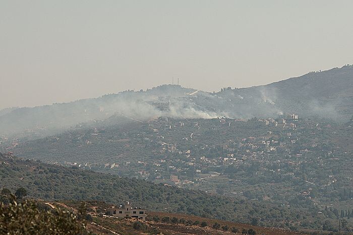    LEBANON - JULY 22: Smoke rises from the area as a result of Israeli attacks on the towns of Odaisseh and Khiam in southern Lebanon on July 22, 2024. (Photo by Ramiz Dallah/Anadolu via Getty Images) David Harutunov