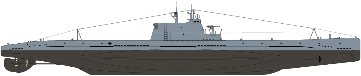 Силуэт подводной лодки типа "Щ" серии III. Щ-303. 