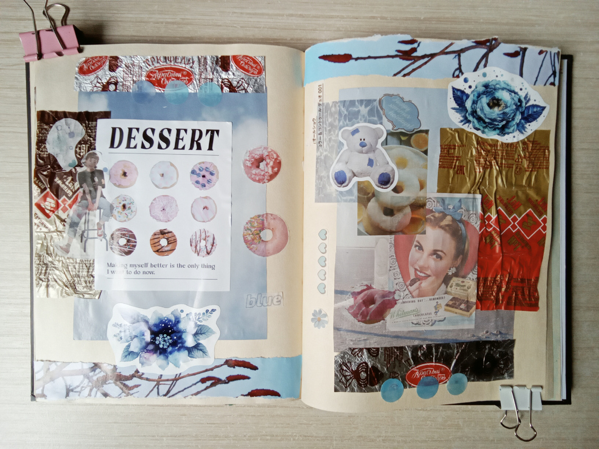 Коллаж в голубом 