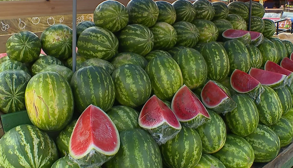 Арбузы на прилавке