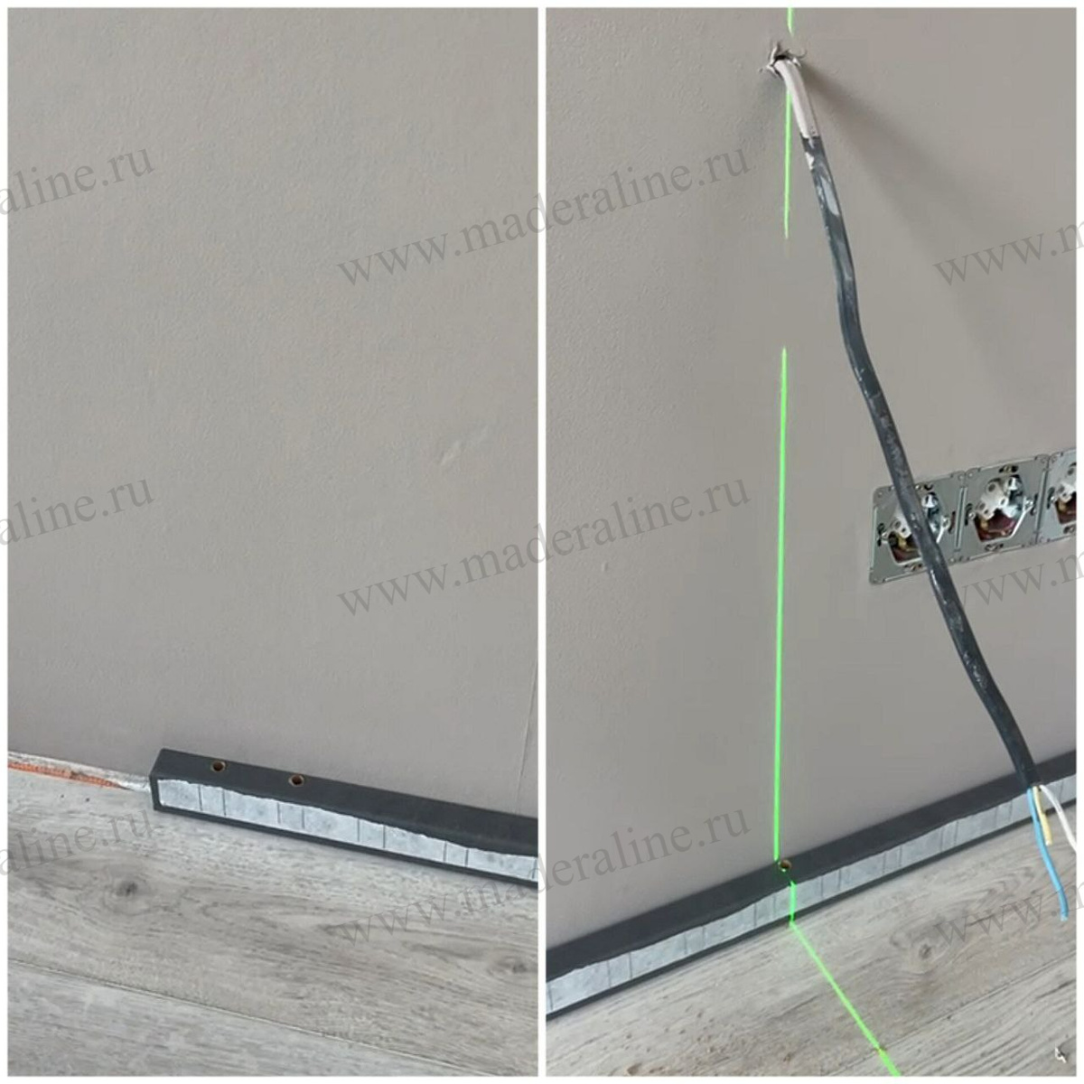 Горизонтальная рейка с разметкой под рейки, расстояния между ними, под профили и отверстия для световых профилей