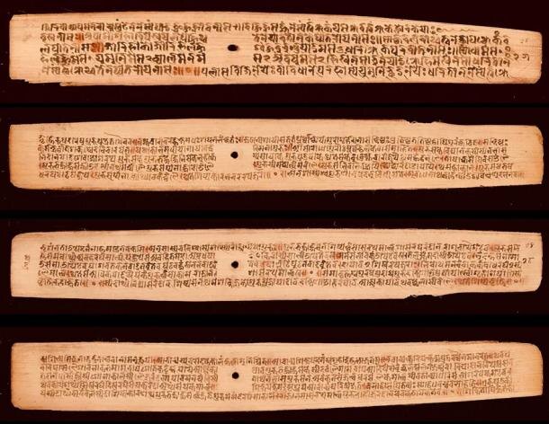 Рукопись Нарадасмрити, в которой описываются испытания риса. Фото: Сара Уэлч / CC BY-SA 4.0
