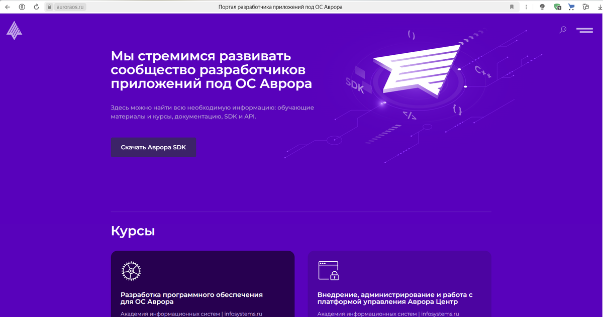 Ресурсы для разработчиков под ОС Аврора.