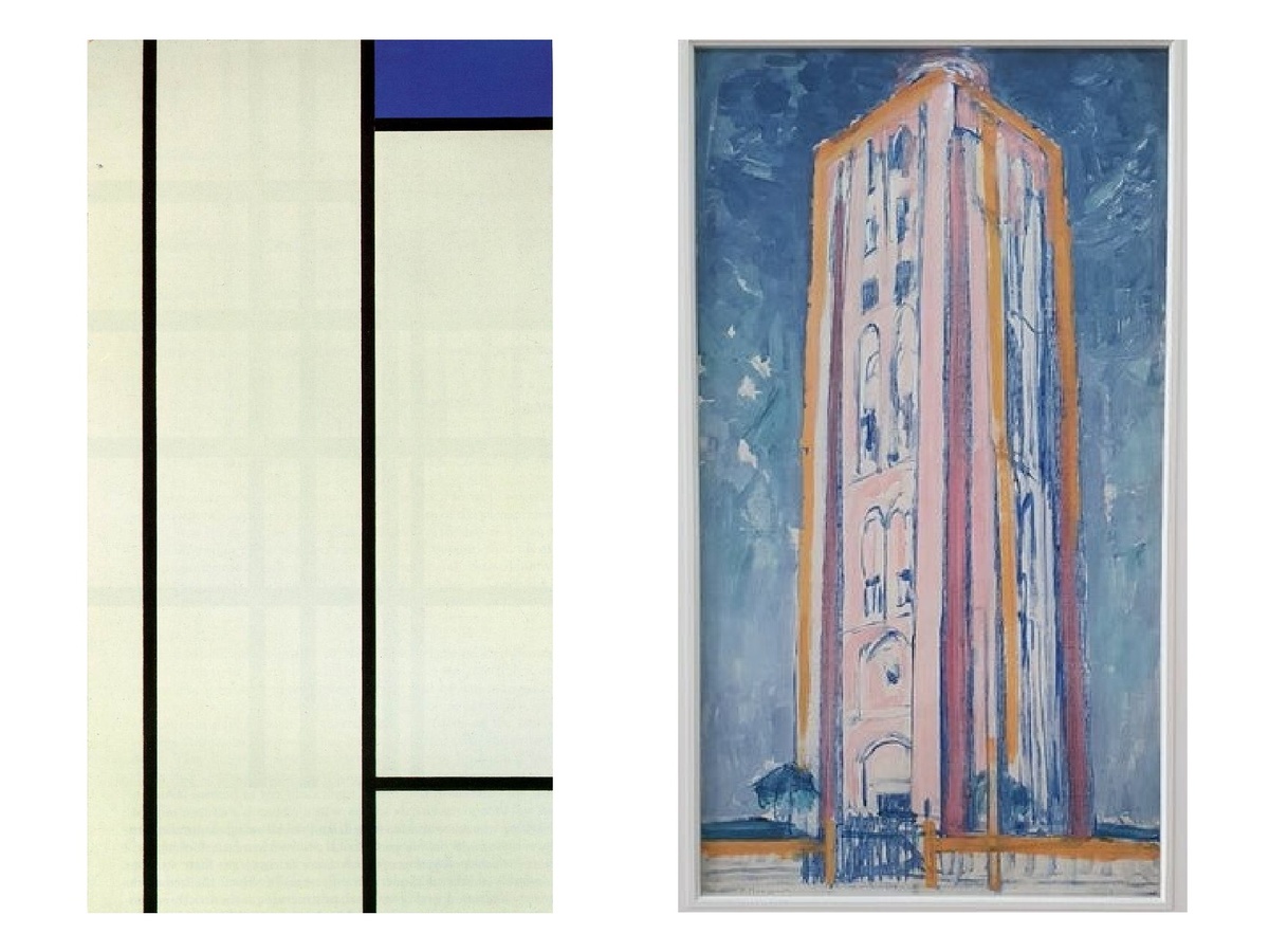 Такое интересное соседство встретила на выставке. Разница между работами 28 лет