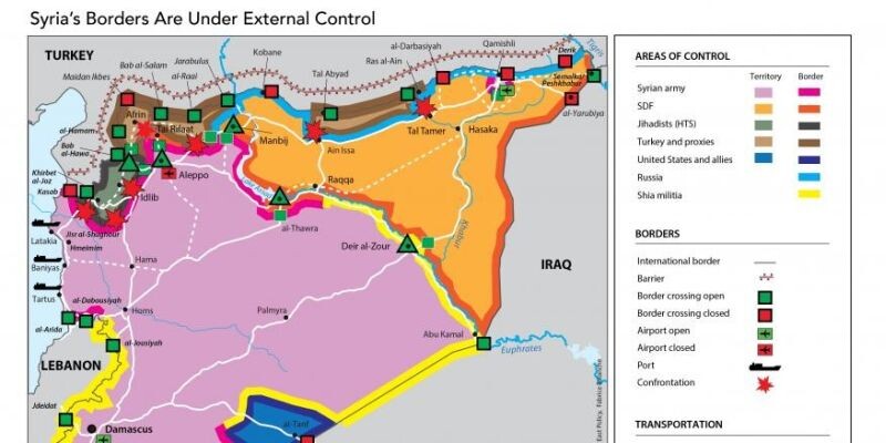 Границы и зоны контроля в Сирии