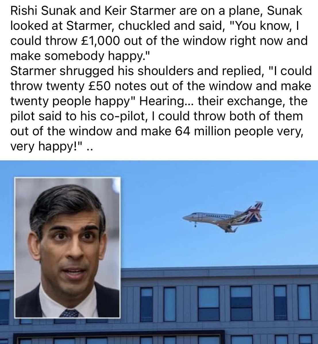 Сунак против Стармера. Уже знаем, кто победил и при этом шутка не теряет своей актуальности! Скриншот из открытого источника