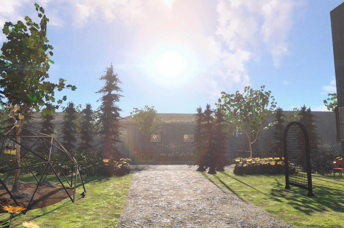 ...но зато прекрасно вписываются в парк!