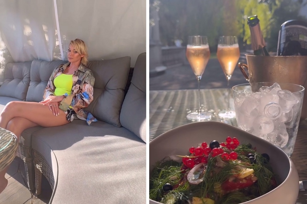 Анастасия Волочкова после трудовой недели отдыхала с просекко. Фото: социальные сети.