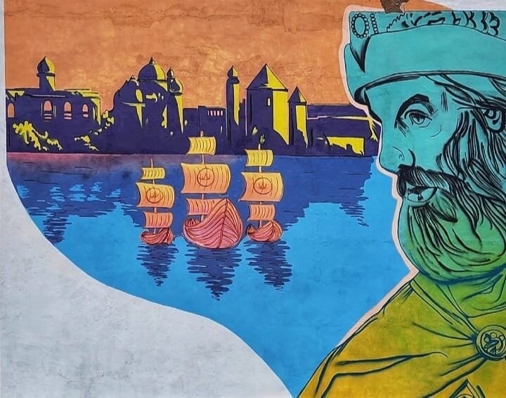 Садко - граффити в Великом Новгороде.