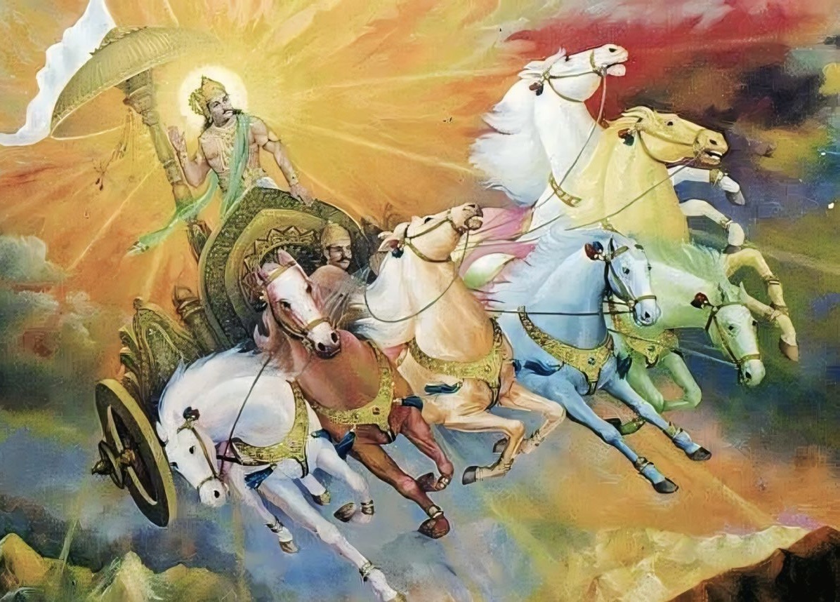 На западе и на востоке кони — спутники Солнца… Его лучики!