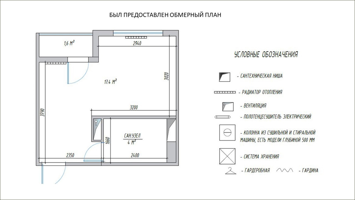 Обмерный план квартиры. Фотография из личного архива.