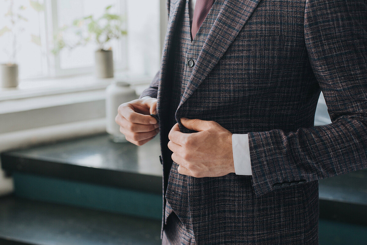 Мужской костюм в клетку, 3-ка