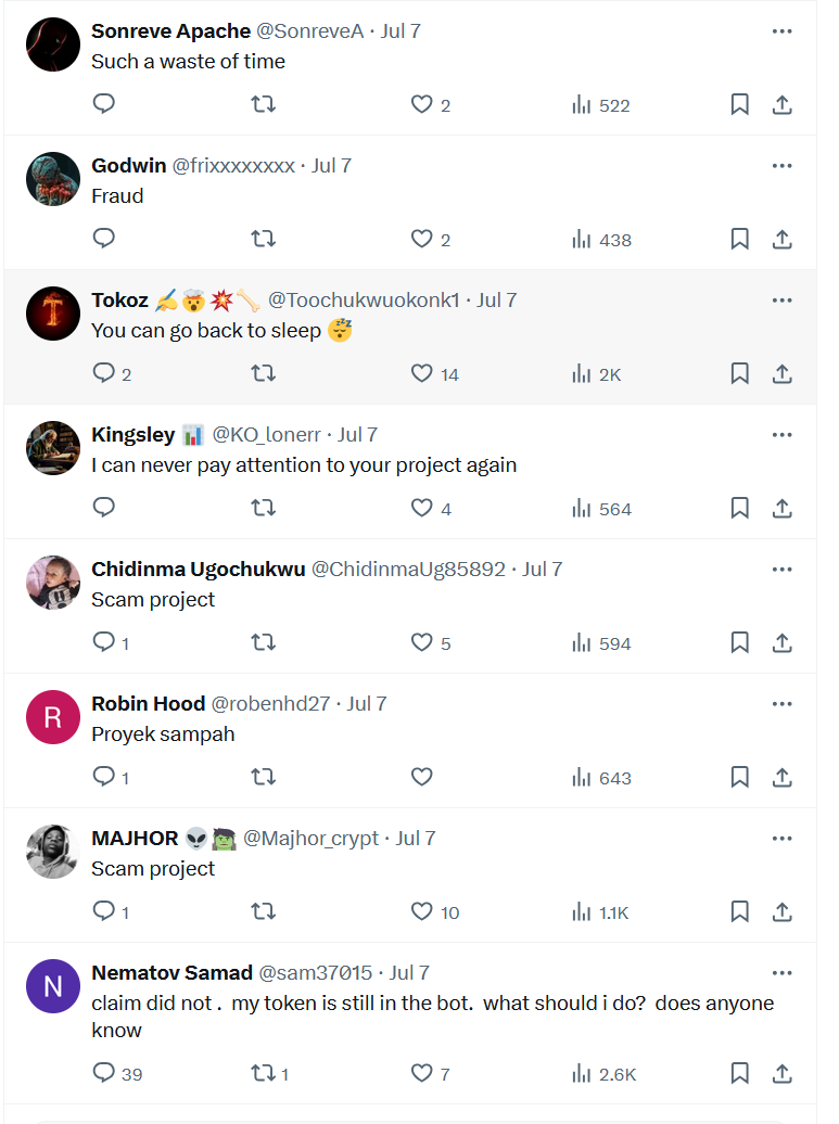 Характерный пример с проектом Onchain