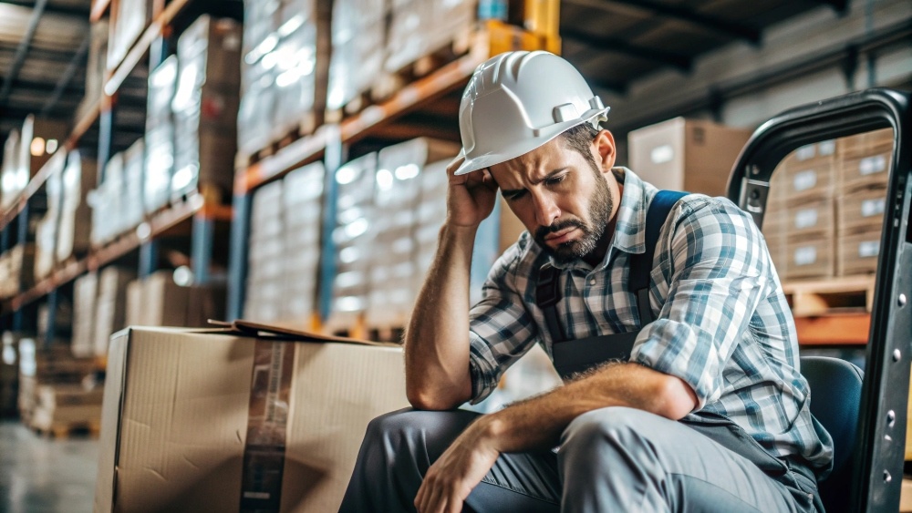 Рабочий склада в депрессии...