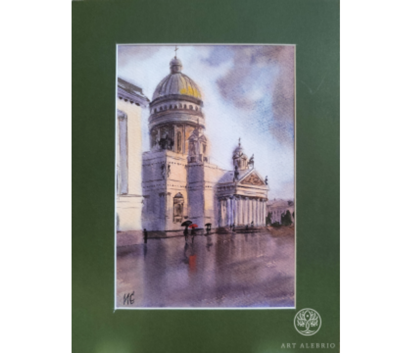 ИСААКИЕВСКИЙ СОБОР, САНКТ-ПЕТЕРБУРГ. АКВАРЕЛЬ