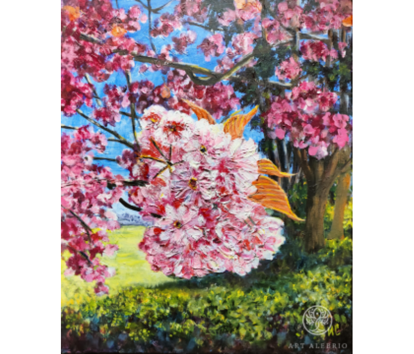 ЦВЕТУЩИЙ САД, холст, масло