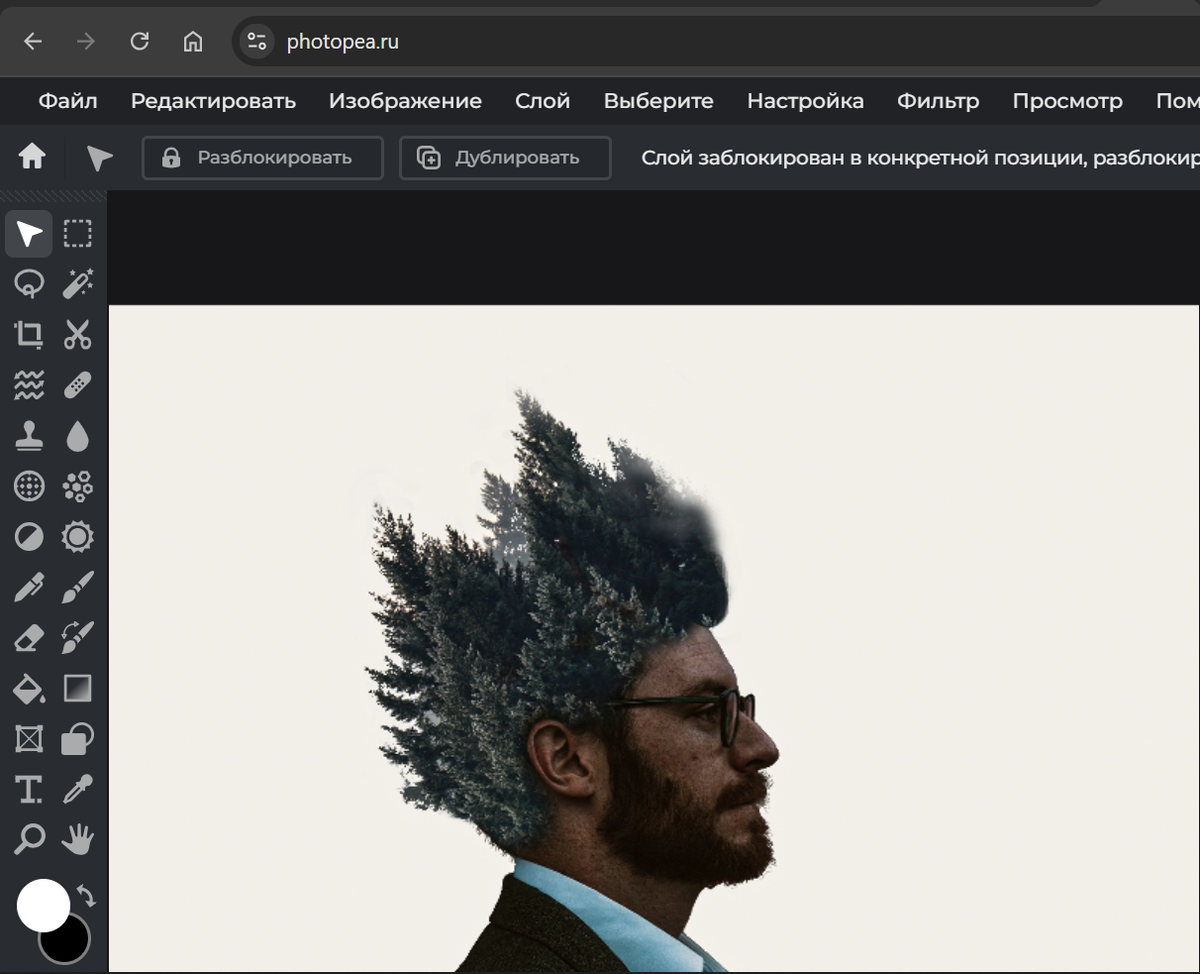Пример работы на Photopea 