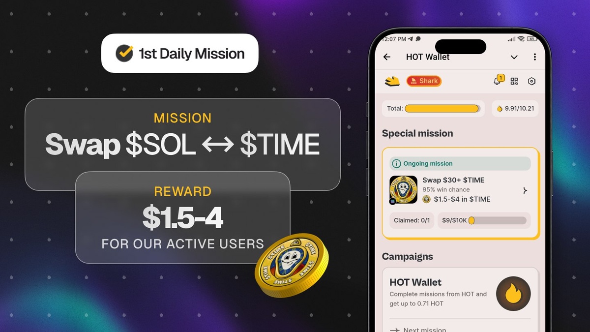 За сегодняшний день можно было заработать на этом свап контесте от $1.5 до $4, сделав очень простое действие с обменом SOL НА TIME
