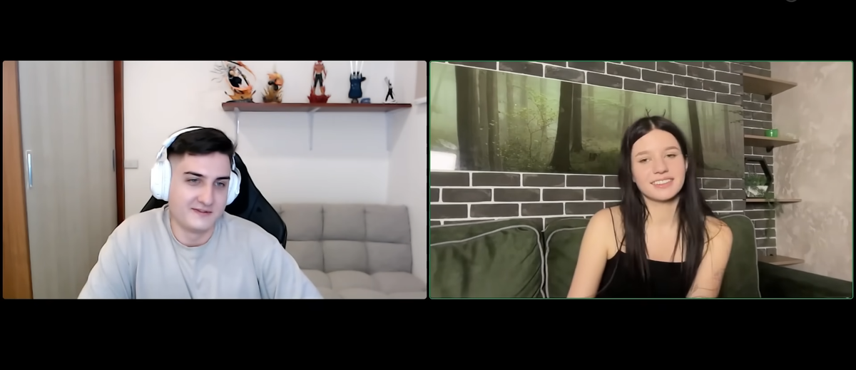     Скриншот с бывшей девушкой Папича из интервью с ней