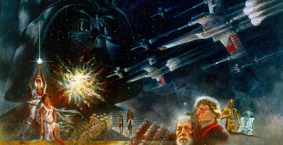 Винтажный постер фильма "Звёздные войны: Эпизод 4 – Новая надежда" (1977)