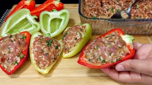 СЕЗОН ПЕРЦА. Фаршированный Перцы по Турецкий Самый Простой и Вкусный рецепт. Универсальное блюдо: перец половинками.